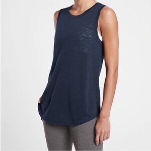 Athleta Breezy slub tank top with side slits